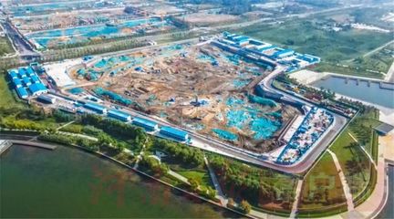 空中丝路中心永久会址项目为国庆献礼
